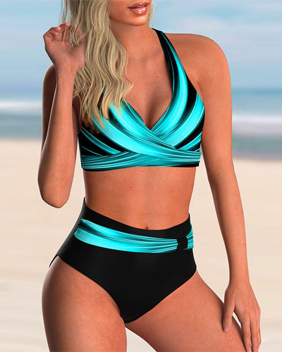 Agnes® | Conjunto de bikini con escote cruzado y estampado
