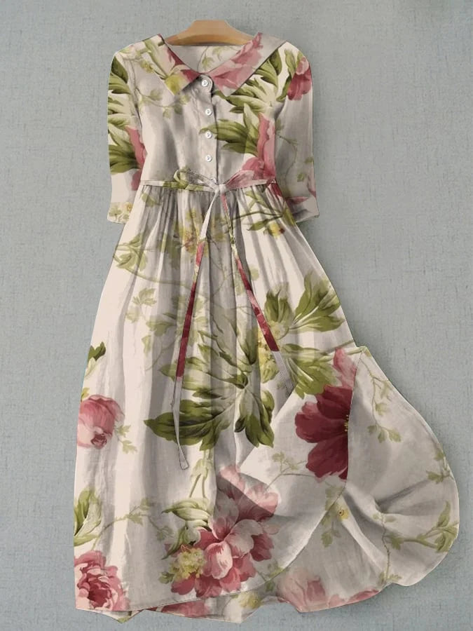 Daria® | Vestido Floral Vintage con Cintas en la Cintura