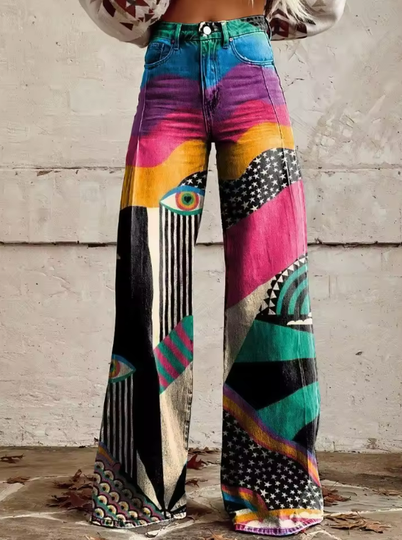 Blanca® | Pantalón Bohemio Acampanado