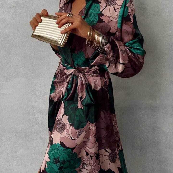 Ciriaca® | Vestido V-neck Floral Elegance