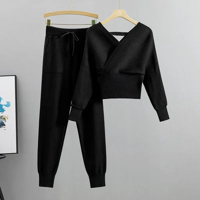 Adelheid – Koreanisches 2-teiliges Strickset für Herbst/Winter