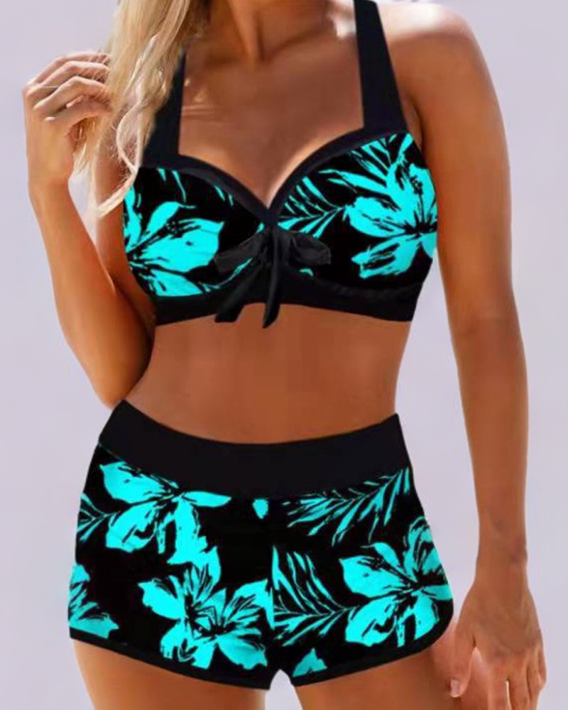 Marie® | Traje de baño de cintura alta con estampado de flores