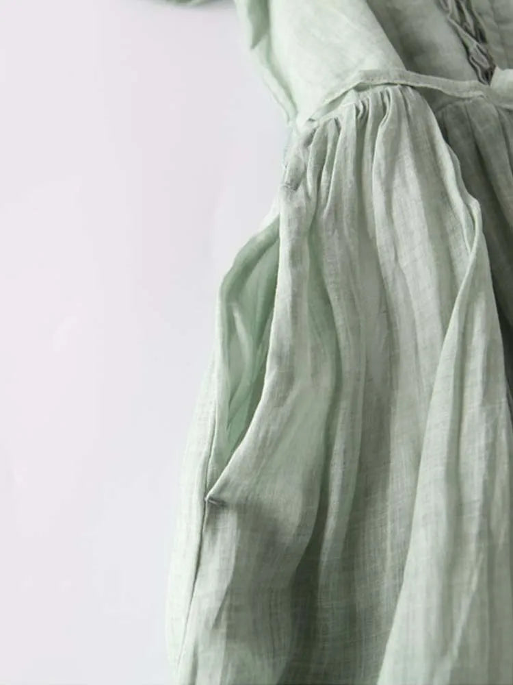 Delfina® | Vestido de Estilo Retro para Mujer con Cuello Redondo y Cintura con Lazos