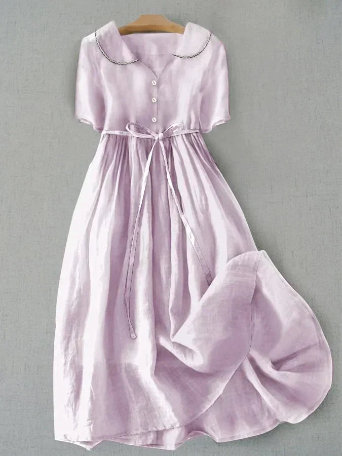 Cristiana® | Elegante vestido midi de algodón y lino