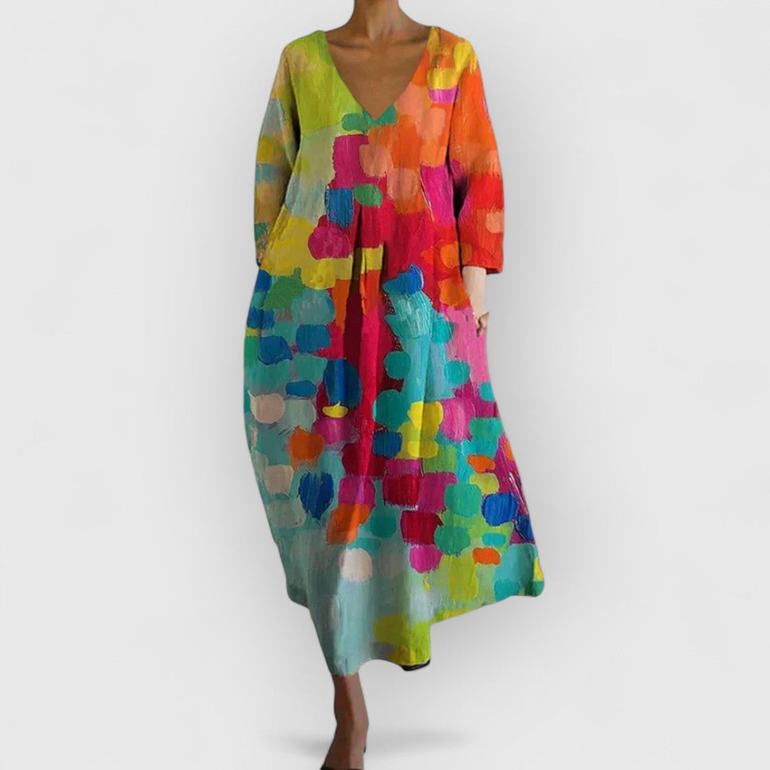Concepción® | Vestido de escote en V colorido