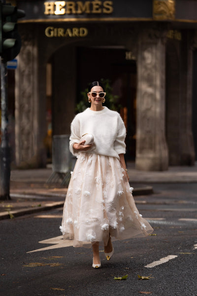 Edelmira® | Falda Midi Blanca
