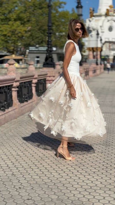 Edelmira® | Falda Midi Blanca