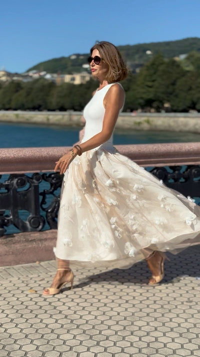 Edelmira® | Falda Midi Blanca